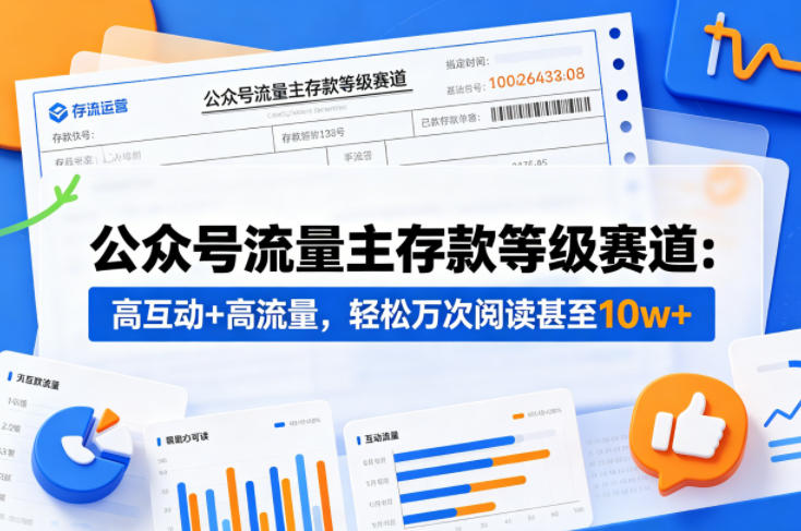 公众号流量主之存款等级赛道，高互动+高流量，轻松达到万次阅读，甚至10w+-爱尚网赚