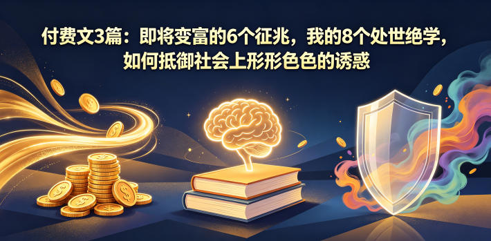 付费文3篇：即将变富的6个征兆，我的8个处世绝学，如何抵御社会上形形色色的诱惑-爱尚网赚