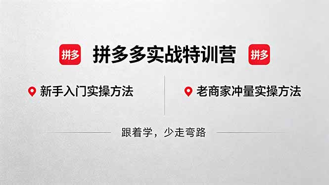 拼多多实战特训营(更新5月3-爱尚网赚