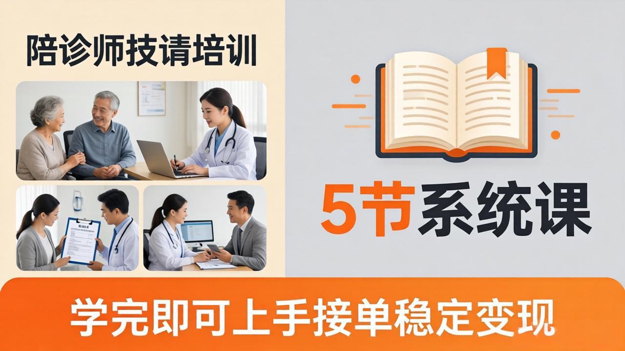 想做陪诊师不知从何下手？5节系统课教你掌握核心技能，学完即可上手接单稳定变现-爱尚网赚