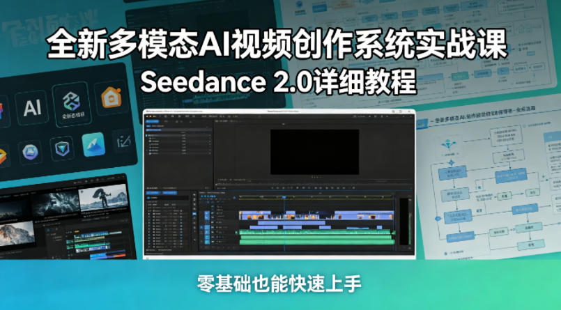 全新多模态AI视频创作系统实战课，Seedance 2.0详细教程，零基础也能快速上手-爱尚网赚