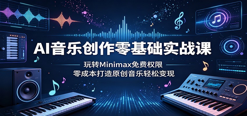 AI音乐创作零基础实战课：玩转Minimax免费权限，零成本打造原创音乐轻松变现-爱尚网赚