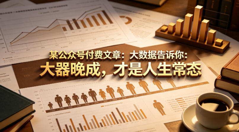某公众号付费文章：大数据告诉你：大器晚成，才是人生常态-爱尚网赚
