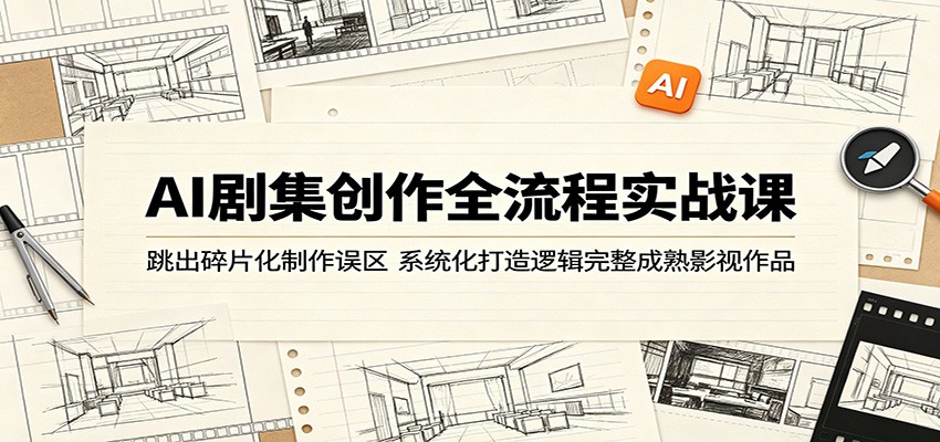 AI剧集创作全流程实战课：跳出碎片化制作误区，系统化打造逻辑完整成熟影视作品-爱尚网赚
