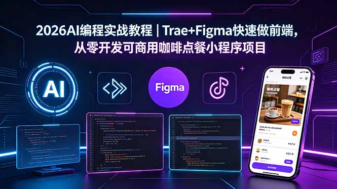 2026AI编程实战教程｜Trae+Figma快速做前端，从零开发可商用咖啡点餐小程序项目-爱尚网赚