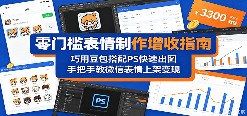 零门槛表情制作增收指南：巧用豆包搭配 PS 快速出图，手把手教微信表情上架变现-爱尚网赚