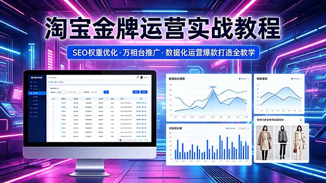 2026 淘宝金牌运营实战教程，SEO权重优化万相台推广，数据化运营爆款打造全教学-爱尚网赚