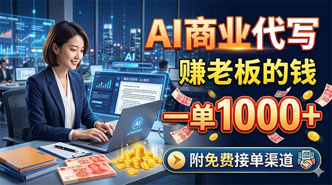 AI商业代写，赚老板的钱，一单1000+，附免费接单渠道-爱尚网赚