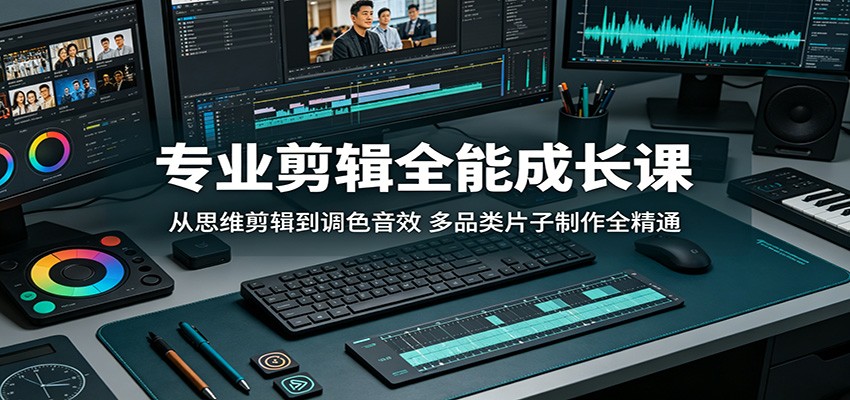 专业剪辑全能成长课：从思维剪辑到调色音效，多品类片子制作全精通-爱尚网赚