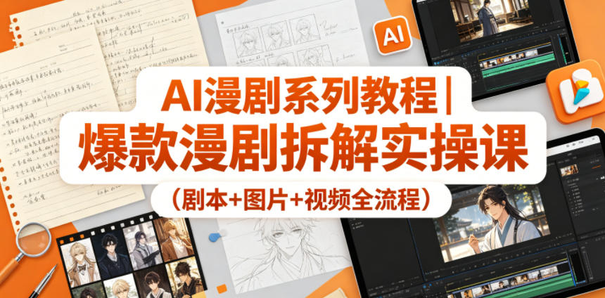 AI漫剧系列教程｜爆款漫剧拆解实操课(剧本+图片+视频全流程)-爱尚网赚