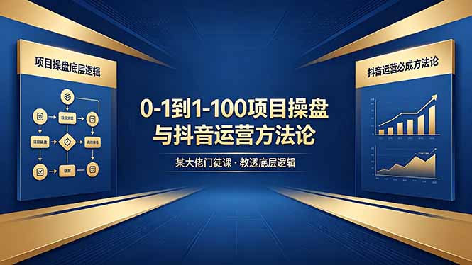 0-1到1-100怎么建？某大佬门徒课教透项目操盘底层逻辑+抖音运营必成方法论-爱尚网赚