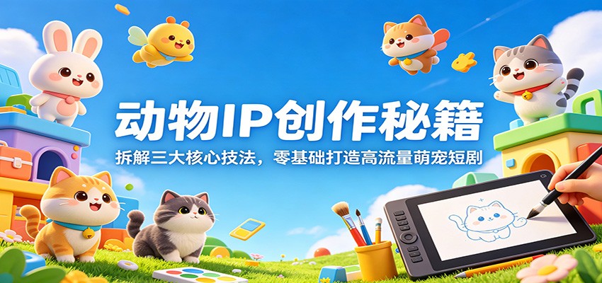 动物IP创作秘籍：拆解三大核心技法，零基础打造高流量萌宠短剧-爱尚网赚
