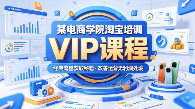 某电商学院淘宝培训VIP课程，各种经典有用的流量获取秘籍，改善运营产品没利润的处境(2026年5月)-爱尚网赚