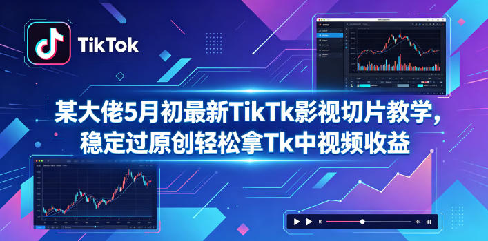 某大佬5月初最新TikTk影视切片教学，稳定过原创轻松拿Tk中视频收益-爱尚网赚