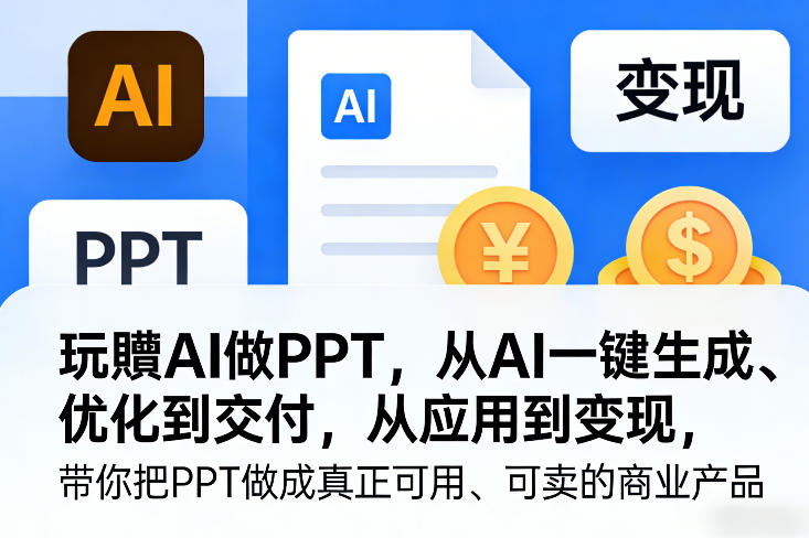 玩賺AI做PPT，从AI一键生成、优化到交付，从应用到变现，带你把PPT做成真正可用、可卖的商业产品(更新0421)-爱尚网赚