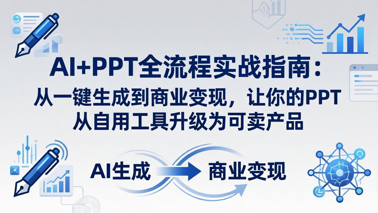 AI+PPT全流程实战指南-更新4月21：从一键生成到商业变现，让你的PPT从自用工具升级为可卖产品-爱尚网赚