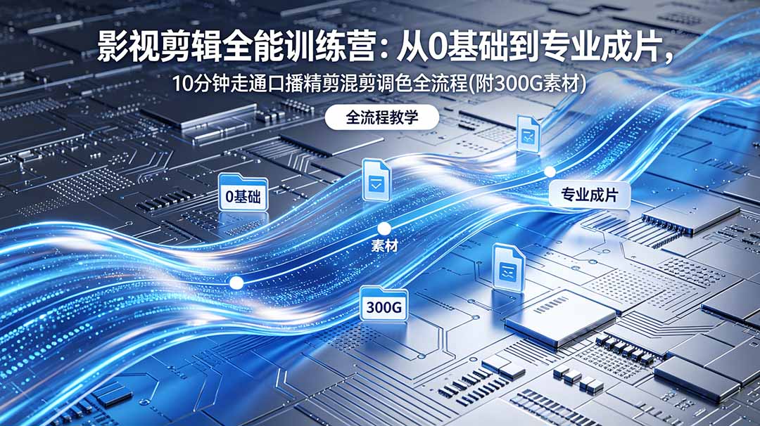 2026影视剪辑全能实战课｜0基础到专业成片，全流程教学，高清带300G素材-爱尚网赚