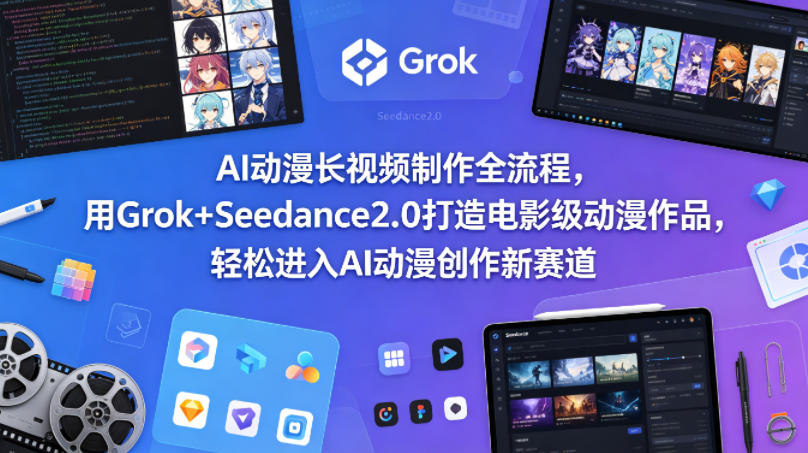 AI动漫长视频制作全流程，用Grok+Seedance2.0打造电影级动漫作品，轻松进入AI动漫创作新赛道-爱尚网赚