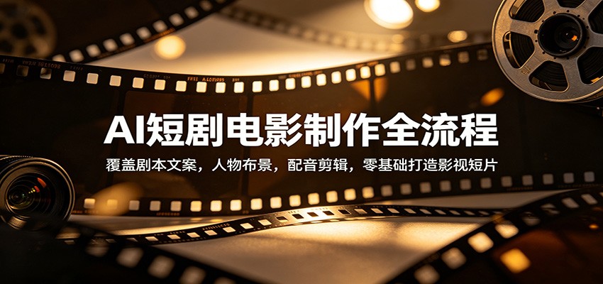 AI短剧电影制作全流程：覆盖剧本文案，人物布景，配音剪辑，零基础打造影视短片-爱尚网赚