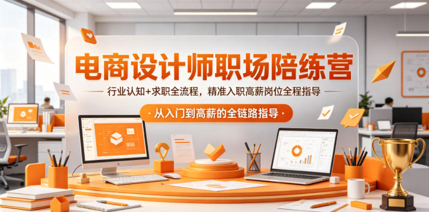 电商设计师职场陪练营，行业认知+求职全流程，精准入职高薪岗位全程指导-爱尚网赚