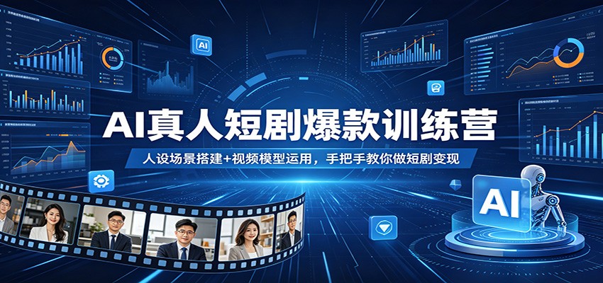 AI真人短剧爆款训练营：人设场景搭建+视频模型运用，手把手教你做短剧变现-爱尚网赚