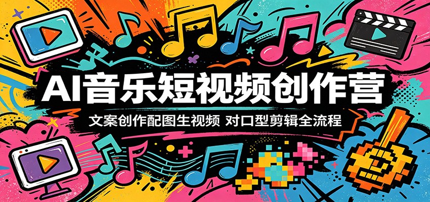 AI音乐短视频创作营：文案创作配图生视频，对口型剪辑全流程-爱尚网赚