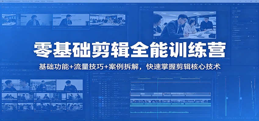 零基础剪辑全能训练营：基础功能+流量技巧+案例拆解，快速掌握剪辑核心技术-爱尚网赚