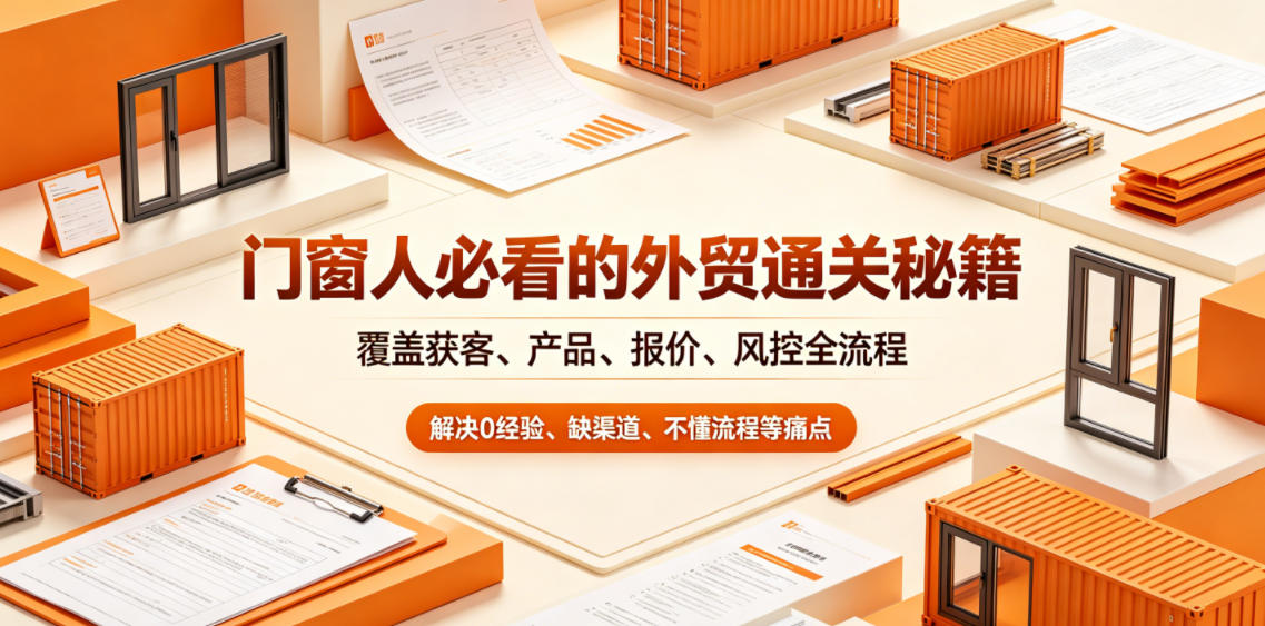 门窗人必看的外贸通关秘籍，块覆盖获客、产品、报价、风控全流程，解决0经验、缺渠道、不懂流程等痛点-爱尚网赚