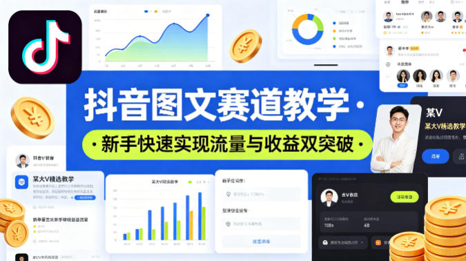 抖音图文赛道教学，某大V精选教学，新手也能快速实现流量与收益双突破-爱尚网赚