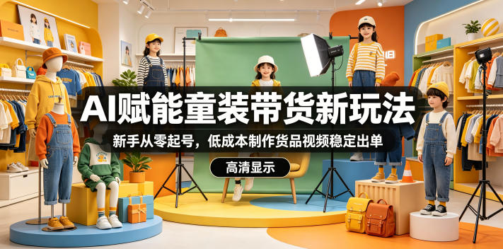 AI赋能童装带货新玩法，新手从零起号，低成本制作货品视频稳定出单-爱尚网赚