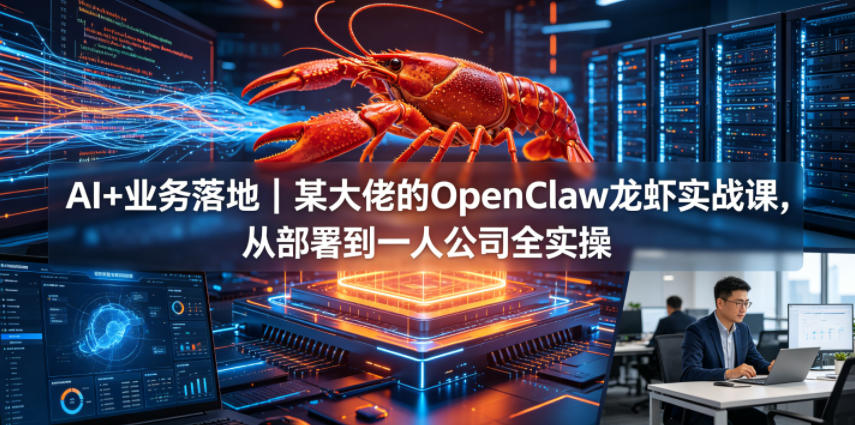 AI+业务落地｜某大佬的OpenClaw小龙虾实战课，从部署到一人公司全实操-爱尚网赚