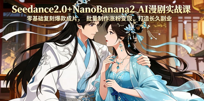 Seedance2.0+NanoBanana2 AI漫剧实战课，零基础复刻爆款成片涨粉变现，打造长久副业收益-爱尚网赚
