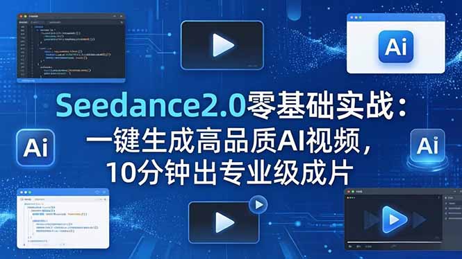Seedance2.0零基础实战：一键生成高品质AI视频，10分钟出专业级成片-爱尚网赚