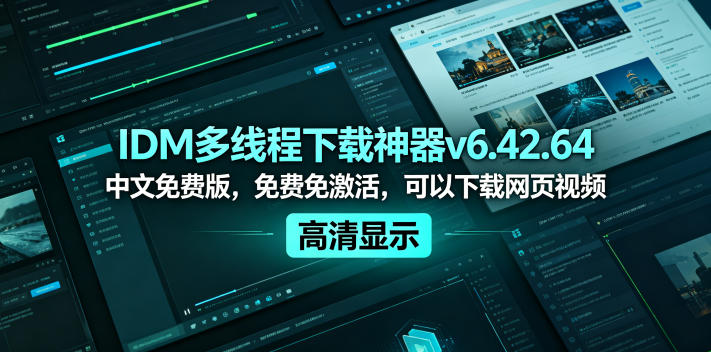 IDM多线程下载神器v6.42.64中文免费版，免费免激活，可以下载网页视频(例如飞书文档内的视频)-爱尚网赚