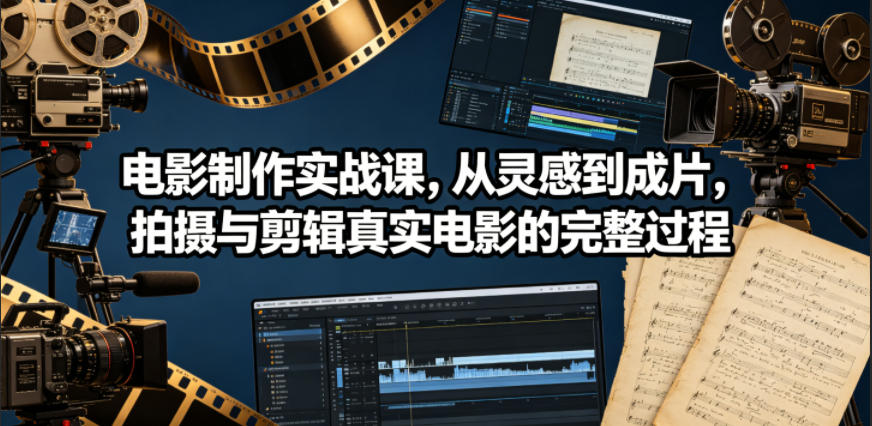 电影制作实战课，从灵感到成片，拍摄与剪辑真实电影的完整过程【原创双语字幕】-爱尚网赚