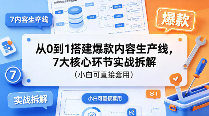 从0到1搭建爆款内容生产线，7大核心环节实战拆解(小白可直接套用)-爱尚网赚
