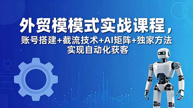 外贸新模式实战课程-更新5月，账号搭建+截流技术+AI矩阵+独家方法实现自动化获客-爱尚网赚