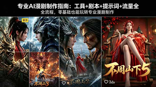 专业AI漫剧制作指南：工具+剧本+提示词+流量全流程，零基础也能玩转专业漫剧制作-爱尚网赚