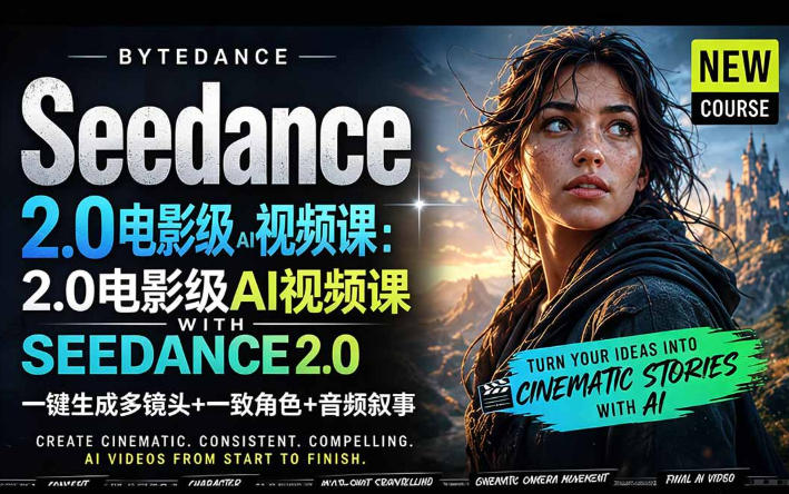 字节跳动的Seedance 2.0 AI电影视频生成制作教程，一键生成多镜头+一致角色+音频叙事-中英字幕-爱尚网赚