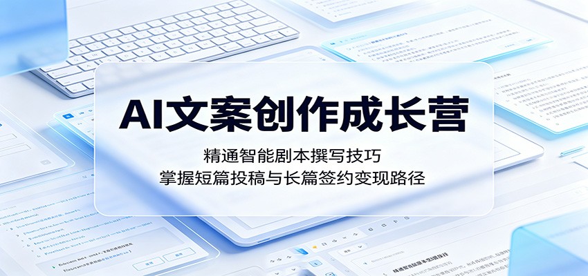 AI文案创作成长营：精通智能剧本撰写技巧，掌握短篇投稿与长篇签约变现路径-爱尚网赚