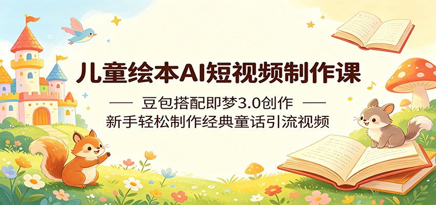 儿童绘本AI短视频制作课：豆包搭配即梦3.0创作，新手轻松制作经典童话引流视频-爱尚网赚