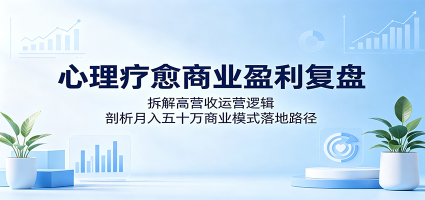 心理疗愈商业盈利复盘：拆解高营收运营逻辑，剖析月入五十万商业模式落地路径-爱尚网赚