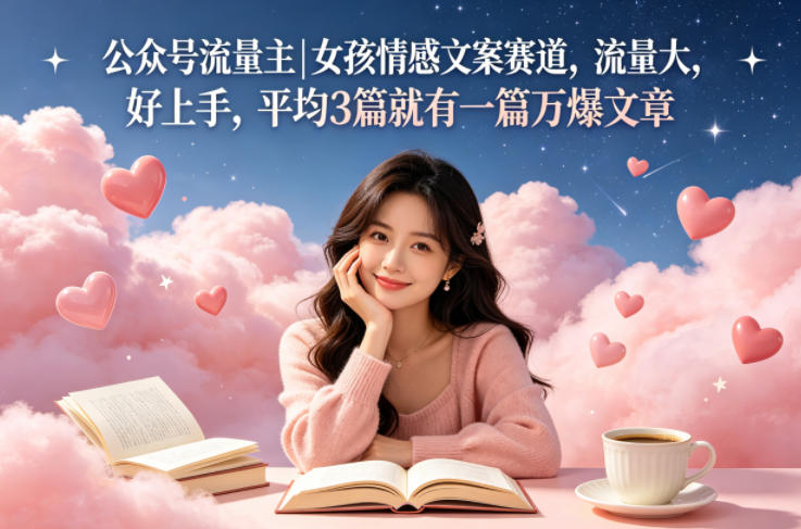 公众号流量主女孩情感文案赛道，流量大，好上手，平均3篇就有一篇万爆文章-爱尚网赚
