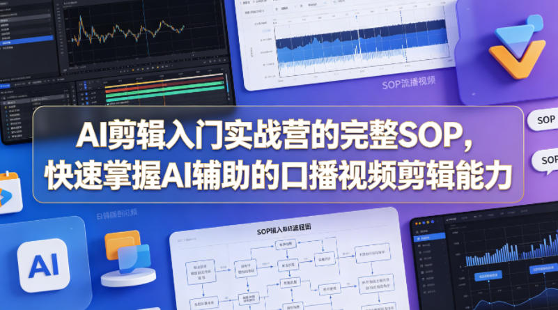 AI剪辑入门实战营的完整SOP，快速掌握AI辅助的口播视频剪辑能力-爱尚网赚