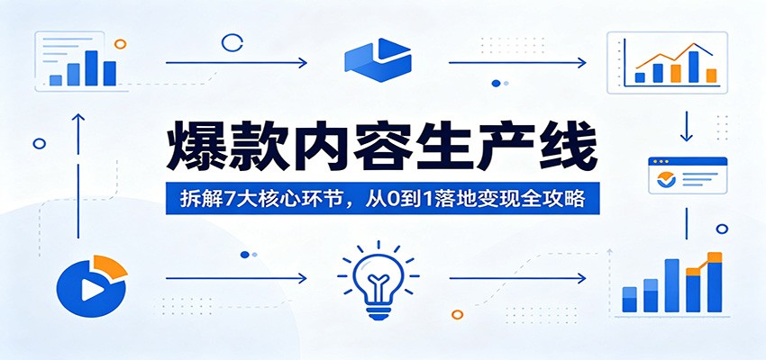 爆款内容生产线：拆解7大核心环节，从0到1落地变现全攻略-爱尚网赚