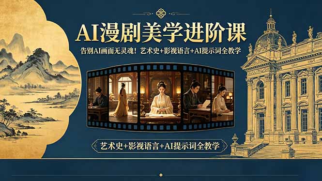 告别AI画面无灵魂！AI漫剧美学进阶课，艺术史+影视语言+AI提示词全教学-爱尚网赚