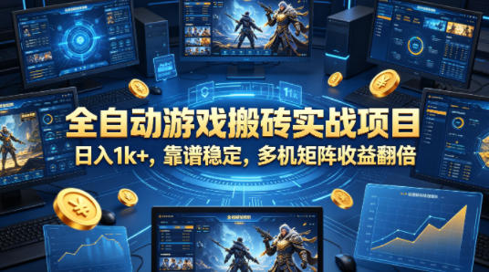 全自动游戏搬砖实战项目，日入1k+，靠谱稳定，多机矩阵收益翻倍【揭秘】-爱尚网赚