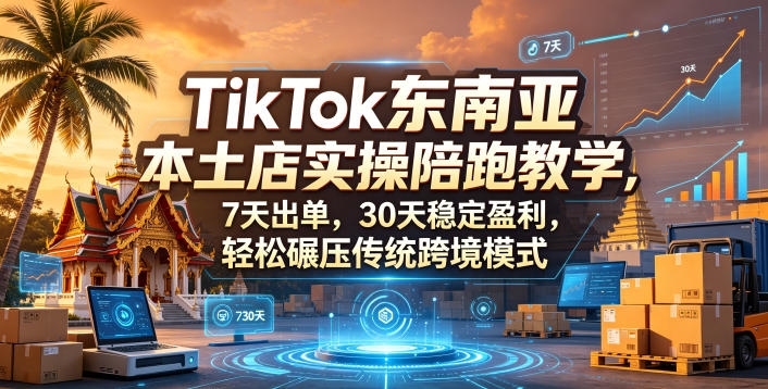 TikTok东南亚本土店实操陪跑教学，7天出单，30天稳定盈利，轻松碾压传统跨境模式-爱尚网赚