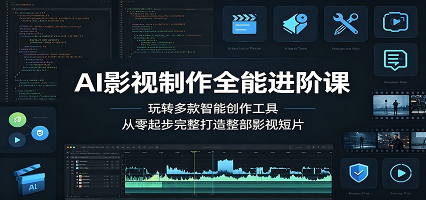 AI影视制作全能进阶课：玩转多款智能创作工具，从零起步完整打造整部影视短片-爱尚网赚