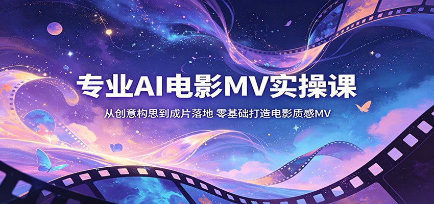 专业AI电影MV实操课：从创意构思到成片落地，零基础打造电影质感MV-爱尚网赚